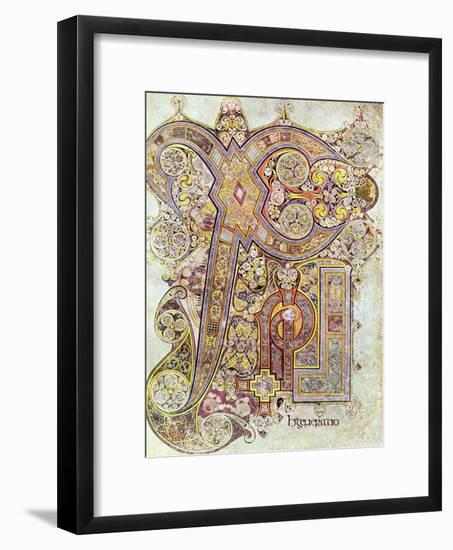 Monogram Page from the Book of Kells Christi Auteum Generatio, C800-null-Framed Giclee Print