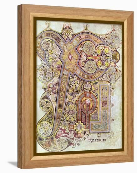 Monogram Page from the Book of Kells Christi Auteum Generatio, C800-null-Framed Premier Image Canvas