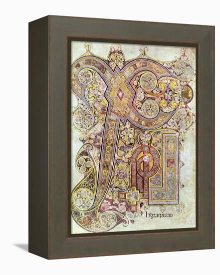 Monogram Page from the Book of Kells Christi Auteum Generatio, C800-null-Framed Premier Image Canvas