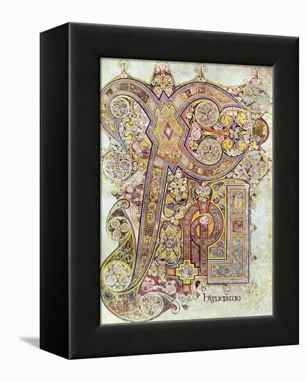 Monogram Page from the Book of Kells Christi Auteum Generatio, C800-null-Framed Premier Image Canvas