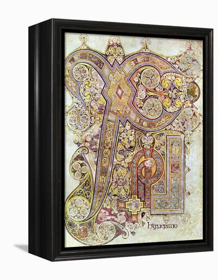Monogram Page from the Book of Kells Christi Auteum Generatio, C800-null-Framed Premier Image Canvas
