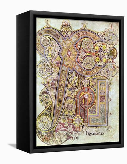 Monogram Page from the Book of Kells Christi Auteum Generatio, C800-null-Framed Premier Image Canvas