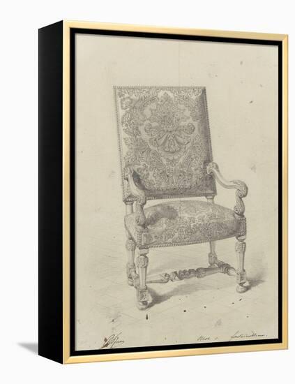 Monographie du palais de Fontainebleau : Fauteuil tapisserie-Rodolphe Pfnor-Framed Premier Image Canvas