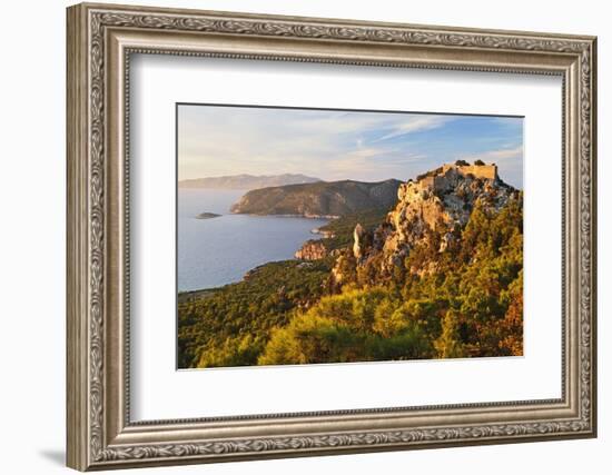 Monolithos Castle and Aegean Sea, Rhodes, Dodecanese, Greek Islands, Greece, Europe-Jochen Schlenker-Framed Photographic Print