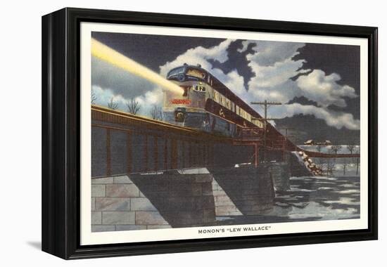 Monon's Lew Wallace, Train Crossing Bridge-null-Framed Stretched Canvas