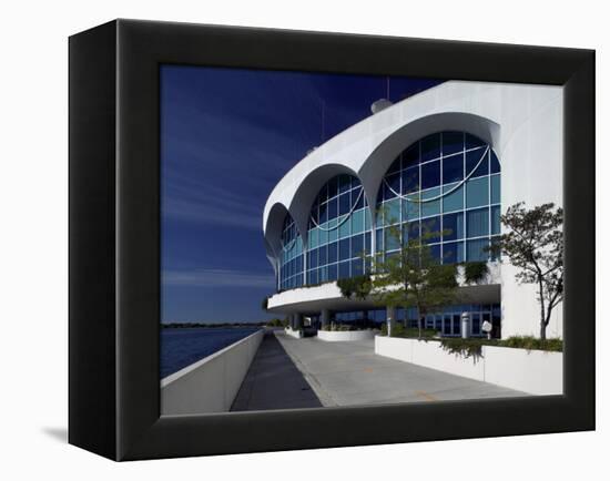 Monona Terrace, Lake Monona, Madison, WI-Walter Bibikow-Framed Premier Image Canvas