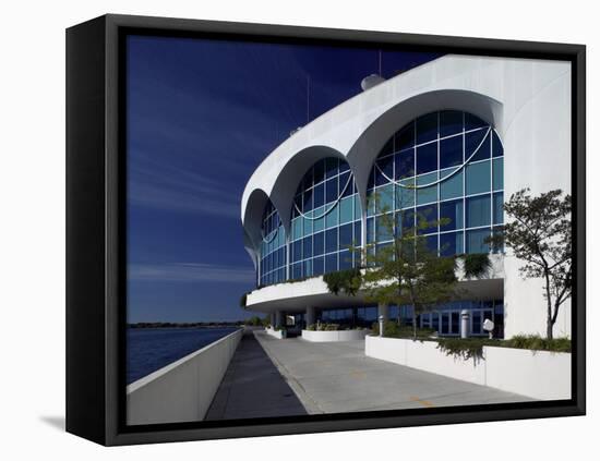 Monona Terrace, Lake Monona, Madison, WI-Walter Bibikow-Framed Premier Image Canvas