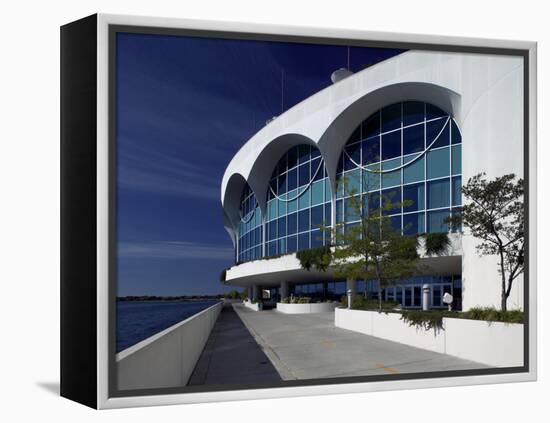 Monona Terrace, Lake Monona, Madison, WI-Walter Bibikow-Framed Premier Image Canvas