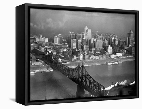 Monongahela River in the Heart of the City-Margaret Bourke-White-Framed Premier Image Canvas