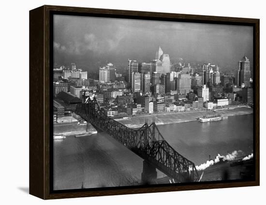 Monongahela River in the Heart of the City-Margaret Bourke-White-Framed Premier Image Canvas