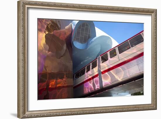 Monorail and Experience Music Project, Science Fiction Museum, Seattle, Washington, USA-Merrill Images-Framed Photographic Print