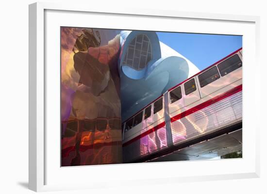 Monorail and Experience Music Project, Science Fiction Museum, Seattle, Washington, USA-Merrill Images-Framed Photographic Print