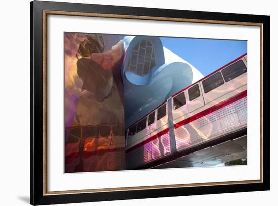 Monorail and Experience Music Project, Science Fiction Museum, Seattle, Washington, USA-Merrill Images-Framed Photographic Print