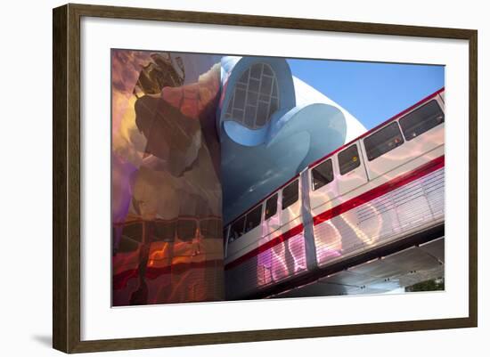 Monorail and Experience Music Project, Science Fiction Museum, Seattle, Washington, USA-Merrill Images-Framed Photographic Print