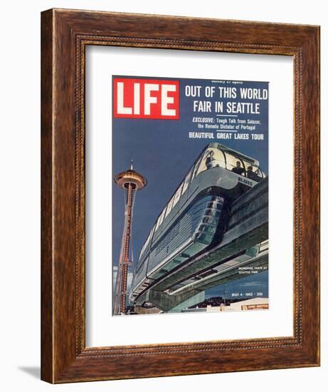 Monorail and Space Needle at World's Fair in Seattle, May 4, 1962-Ralph Crane-Framed Photographic Print