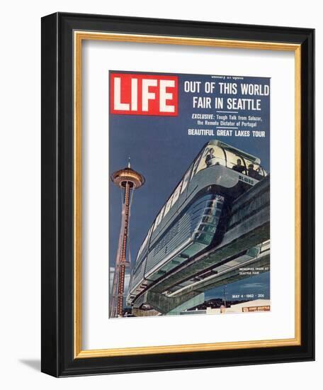 Monorail and Space Needle at World's Fair in Seattle, May 4, 1962-Ralph Crane-Framed Photographic Print