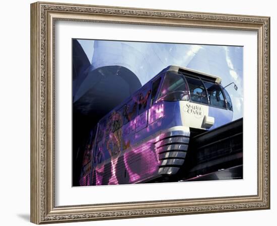 Monorail and the Experience Music Project at Seattle Center, Washington, USA-William Sutton-Framed Photographic Print