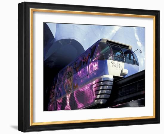 Monorail and the Experience Music Project at Seattle Center, Washington, USA-William Sutton-Framed Photographic Print