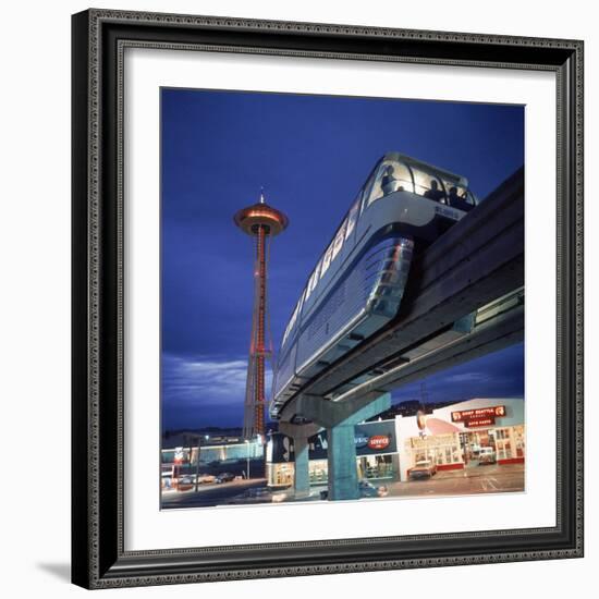 Monorail at Century 21, Seattle World's Fair. Space Needle in Background-Ralph Crane-Framed Photographic Print