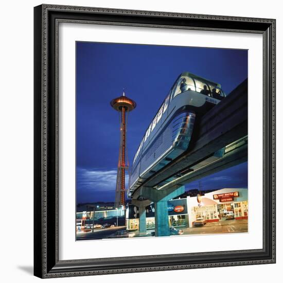 Monorail at Century 21, Seattle World's Fair. Space Needle in Background-Ralph Crane-Framed Photographic Print