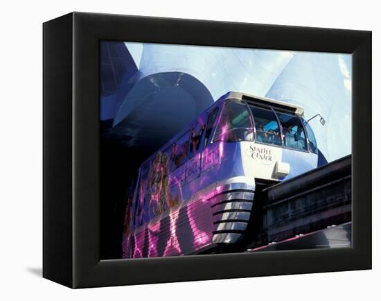 Monorail Under Experience Music Project, Seattle, Washington, USA-William Sutton-Framed Premier Image Canvas