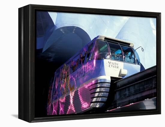 Monorail Under Experience Music Project, Seattle, Washington, USA-William Sutton-Framed Premier Image Canvas