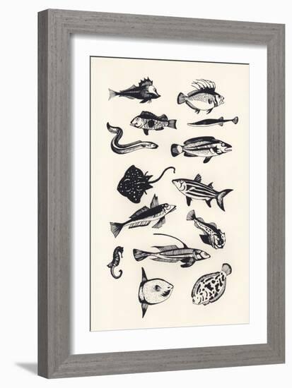 Monotone Plain Fish, 2015-Eliza Southwood-Framed Giclee Print