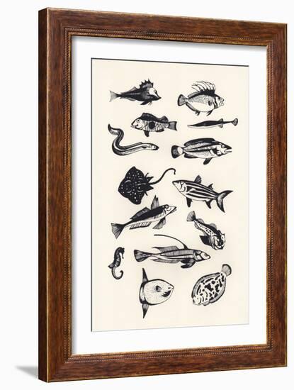 Monotone Plain Fish, 2015-Eliza Southwood-Framed Giclee Print