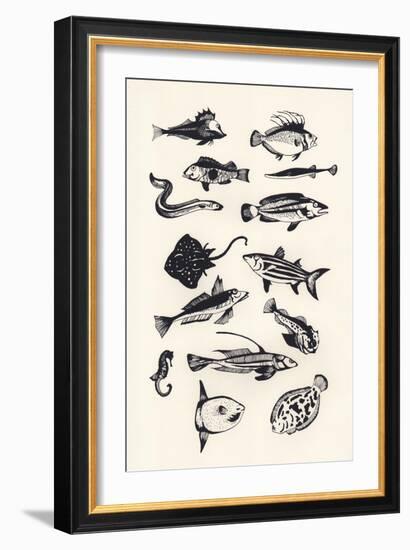 Monotone Plain Fish, 2015-Eliza Southwood-Framed Giclee Print