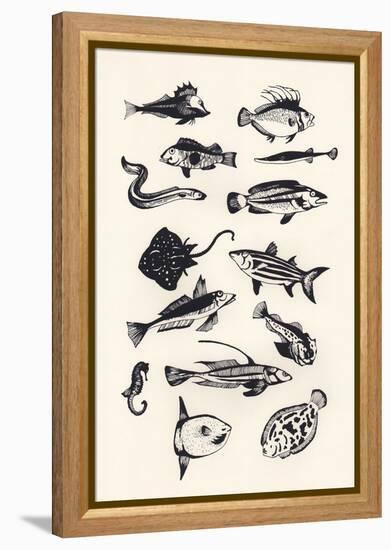 Monotone Plain Fish, 2015-Eliza Southwood-Framed Premier Image Canvas