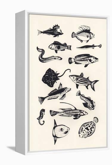 Monotone Plain Fish, 2015-Eliza Southwood-Framed Premier Image Canvas