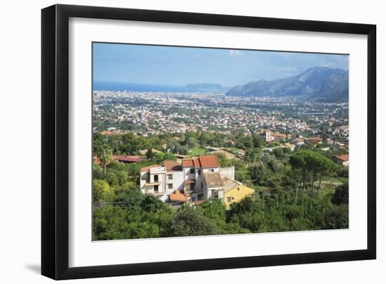 Monreale view from Monreale Cathedral, Monreale, Sicily, Italy, Europe-Marco Simoni-Framed Photographic Print