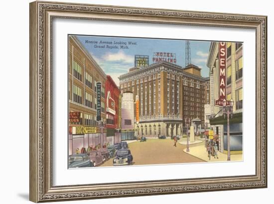 Monroe Avenue, Grand Rapids, Michigan-null-Framed Art Print