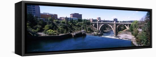 Monroe Street Bridge across Spokane River, Spokane, Washington State, USA-null-Framed Stretched Canvas