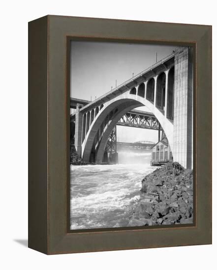 Monroe Street Bridge, Spokane River, Spokane, 1916-null-Framed Premier Image Canvas