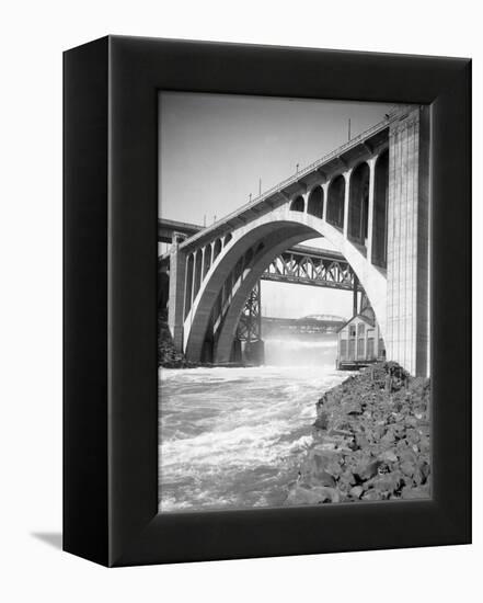 Monroe Street Bridge, Spokane River, Spokane, 1916-null-Framed Premier Image Canvas