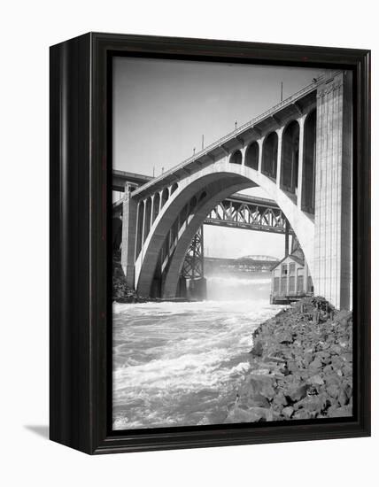 Monroe Street Bridge, Spokane River, Spokane, 1916-null-Framed Premier Image Canvas