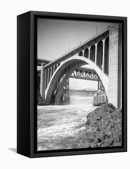 Monroe Street Bridge, Spokane River, Spokane, 1916-null-Framed Premier Image Canvas