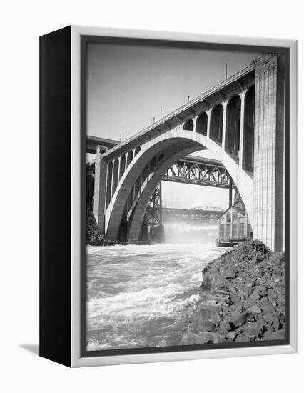 Monroe Street Bridge, Spokane River, Spokane, 1916-null-Framed Premier Image Canvas