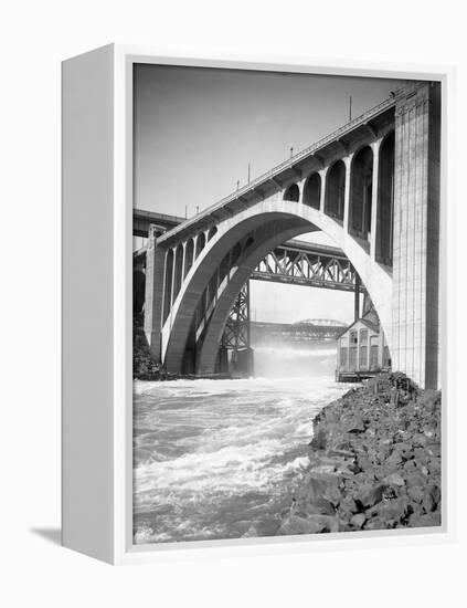 Monroe Street Bridge, Spokane River, Spokane, 1916-null-Framed Premier Image Canvas