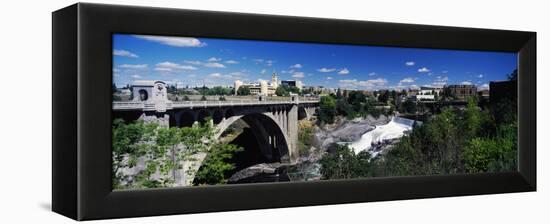 Monroe Street Bridge with City in the Background, Spokane, Washington State, USA-null-Framed Stretched Canvas