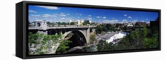 Monroe Street Bridge with City in the Background, Spokane, Washington State, USA-null-Framed Stretched Canvas