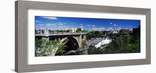 Monroe Street Bridge with City in the Background, Spokane, Washington State, USA-null-Framed Photographic Print