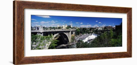 Monroe Street Bridge with City in the Background, Spokane, Washington State, USA-null-Framed Photographic Print