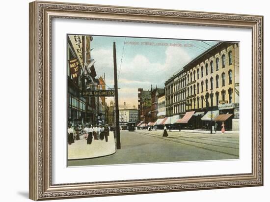 Monroe Street, Grand Rapids, Michigan-null-Framed Art Print