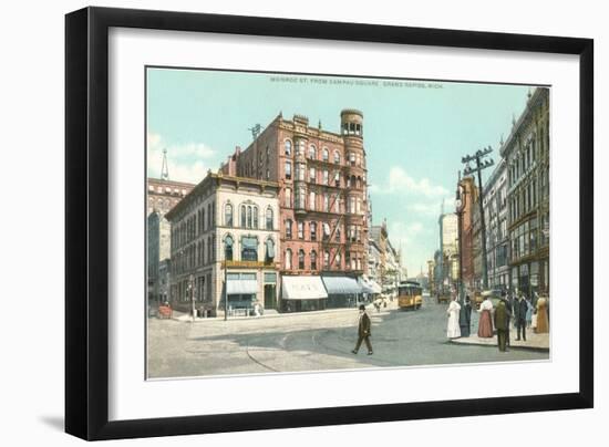 Monroe Street, Grand Rapids, Michigan-null-Framed Art Print