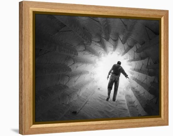 Monsanto Inspector Groping His Way Through Calciner, Type of Furnace-W^ Eugene Smith-Framed Premier Image Canvas