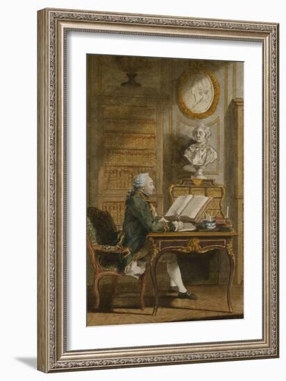 Monsieur De Cormainville in His Library, Writing at His Desk-Carmontelle-Framed Giclee Print