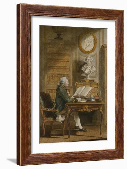 Monsieur De Cormainville in His Library, Writing at His Desk-Carmontelle-Framed Giclee Print