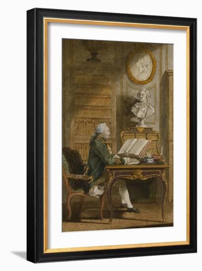 Monsieur De Cormainville in His Library, Writing at His Desk-Carmontelle-Framed Giclee Print